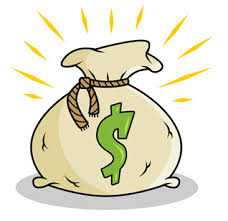 A cartoon image of a bag of money