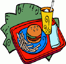 A cartoon image of a school lunch