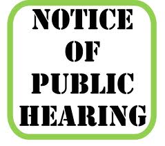 visual of sign with notice of public hearing