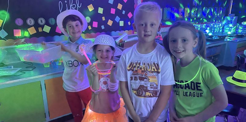 kids at glow party
