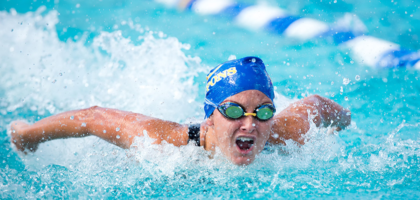 girls butterfly swim event