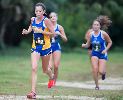 cross country team in stride