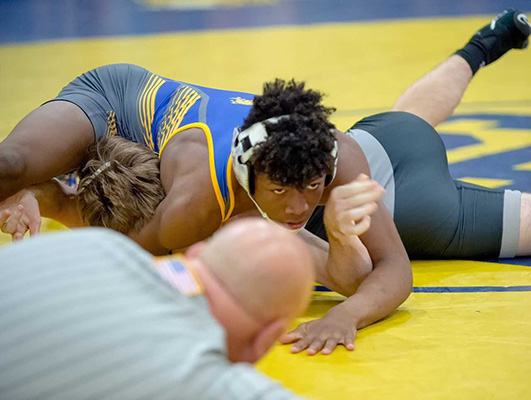 wrestler pinning opponent