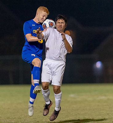 boys soccer in action