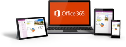  Image is of devices and the Office 365 logo