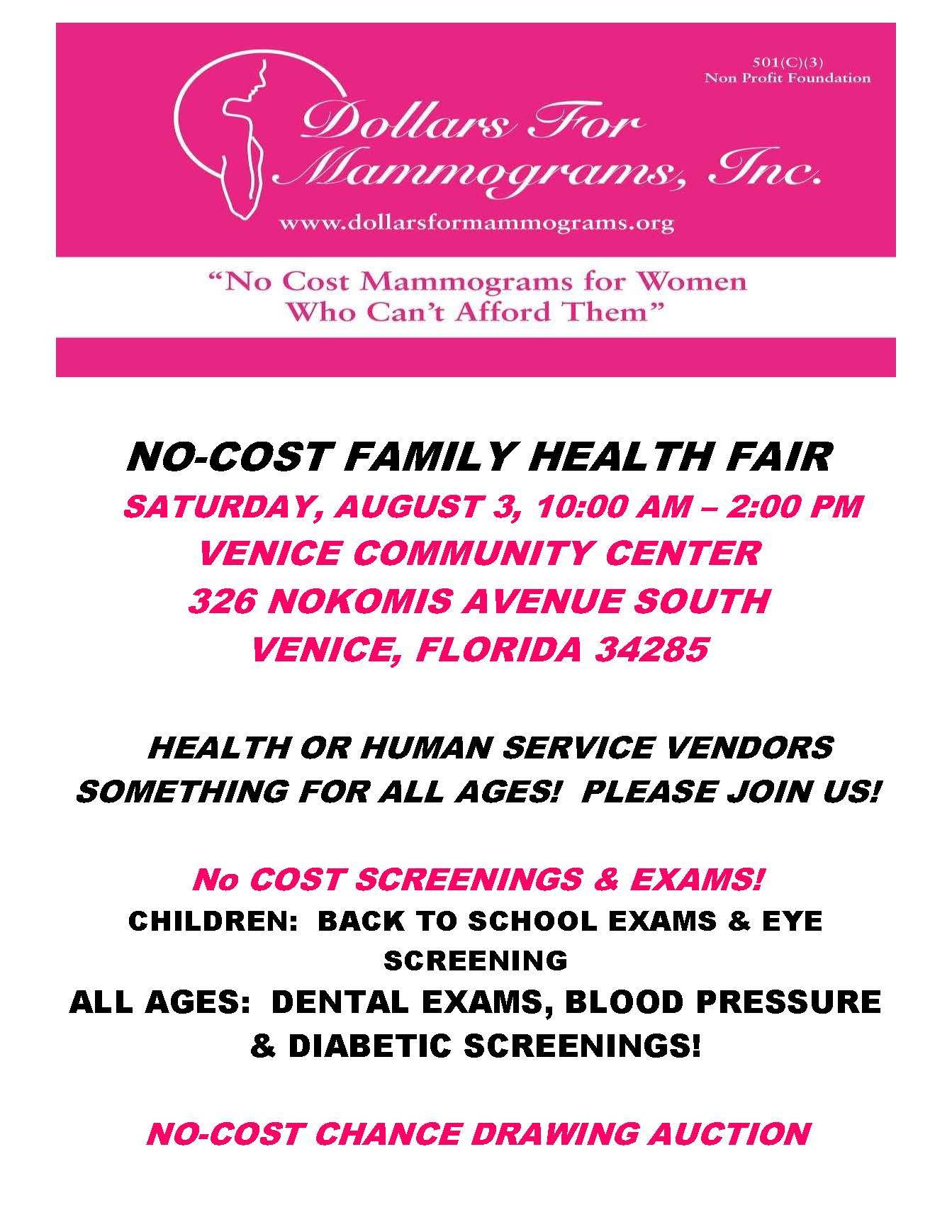 No cost Family Health Flyer