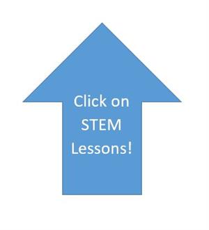 Arrow pointing up stating click on STEM Lessons. 