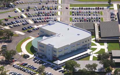 Charlotte Technical College exterior aerial photo.