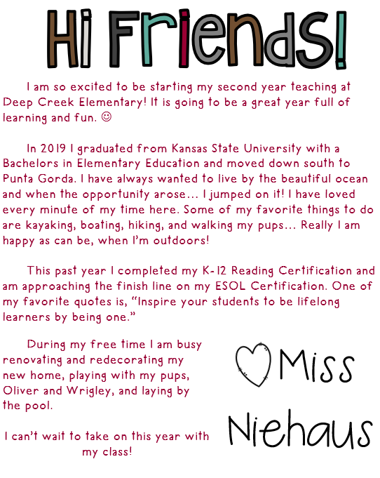 Meet Miss Niehaus!