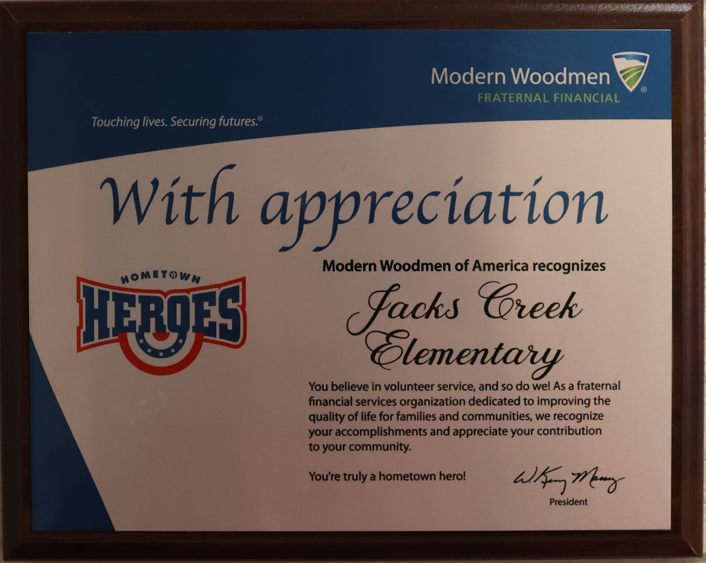 Hometown Heros Award
