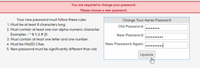 Change password 