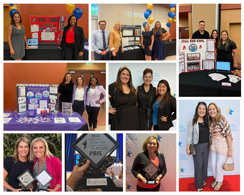 Collage of CVUSD staff at the 2024 PBIS awards ceremony