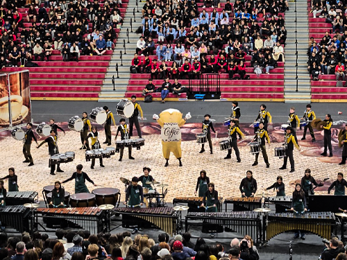 Townsend drumline performing the climax of the show