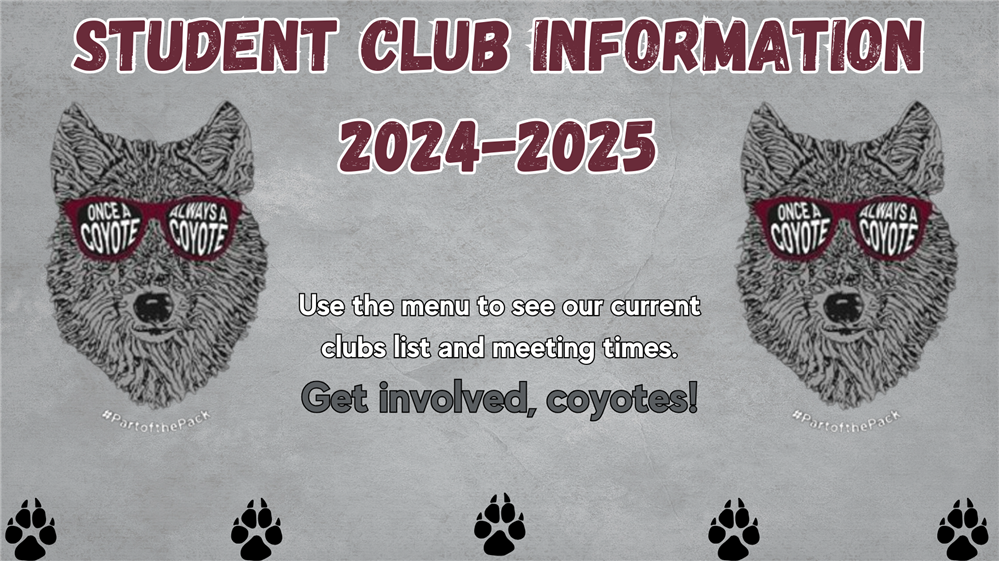 clubs information page 2024-2025, use the side navigation to see club information
