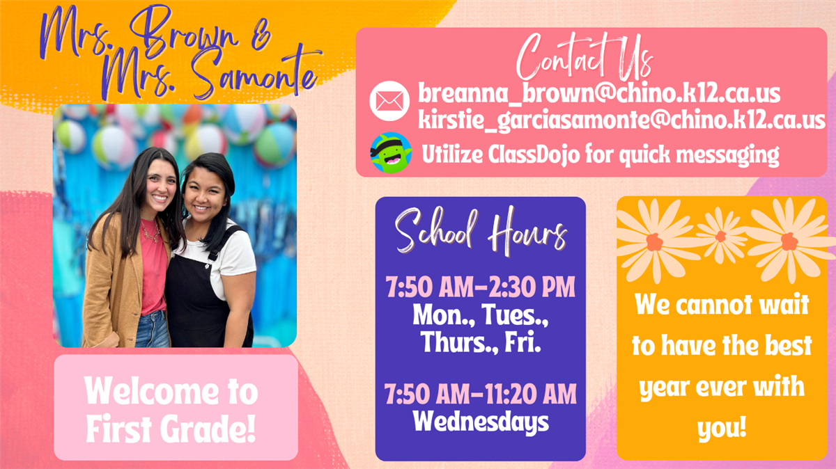 Welcome to Brown/Samonte's Class