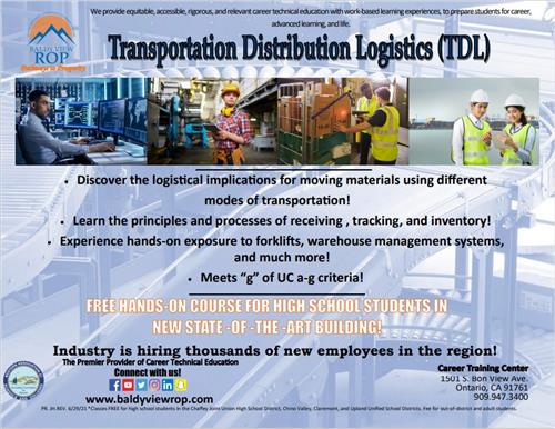 Transportation Distribution Logistics  flier pg 1