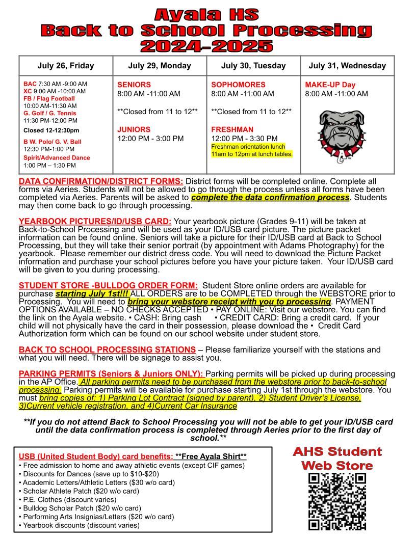 24-25 Back to School Processing