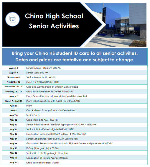 Senior activity list