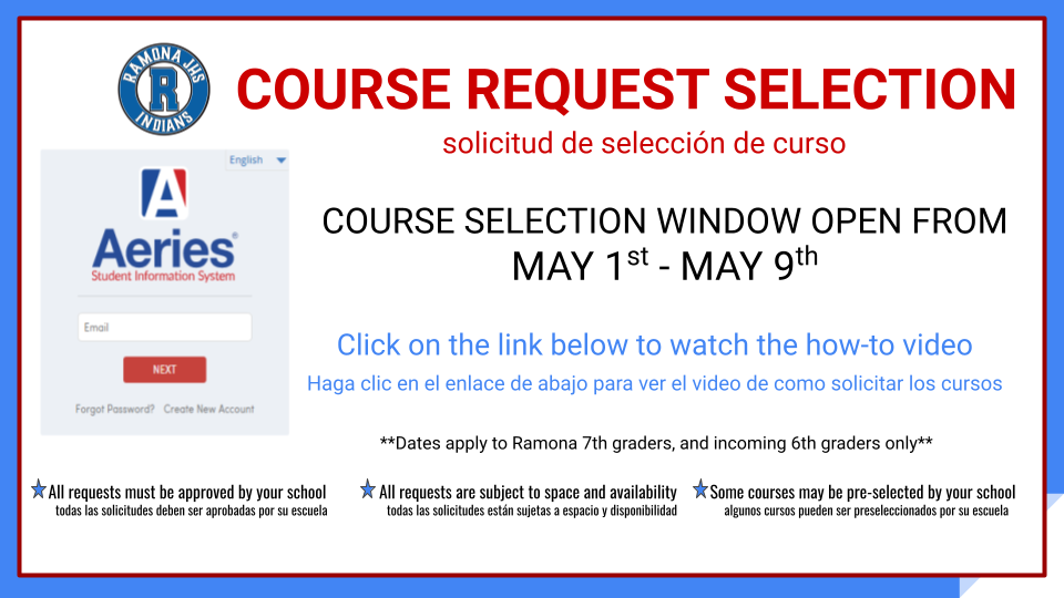 Course Request Selection Information 