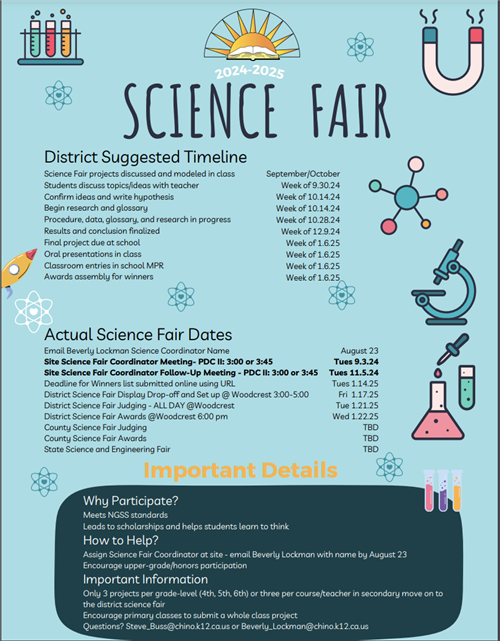 Science Fair Timelines and Important Dates