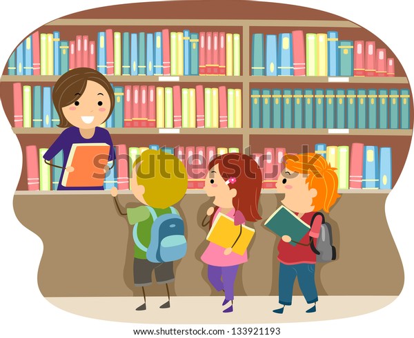 Illustration Kids Library Stock Vector (Royalty Free) 133921193 |  Shutterstock