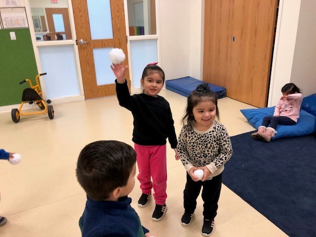 Indoor snowball fight