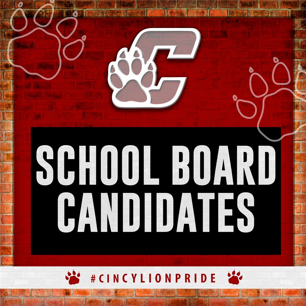  Graphic with words "School Board Candidates"