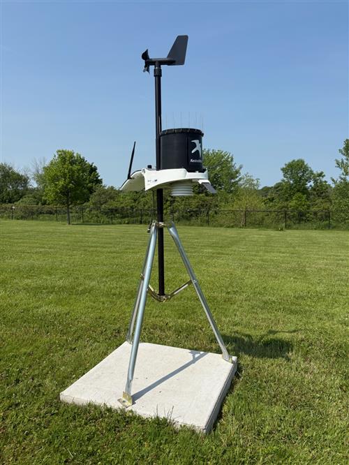 CiTi's new weather station on the campus lawn.
