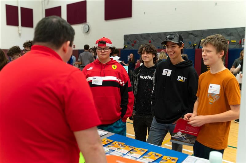 Students interact with industry reps at the Manufacturing Expo