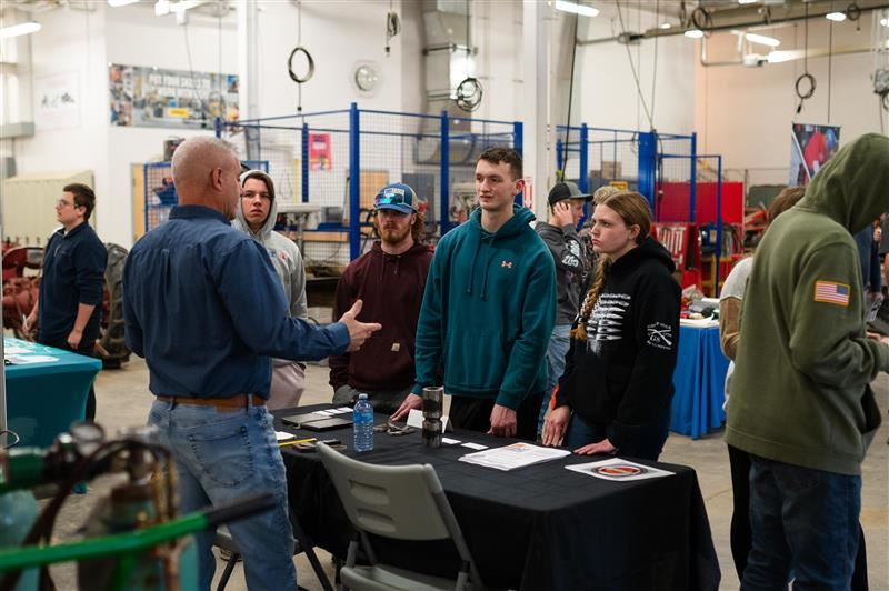 Students interacting with industry representatives at the Union Trades Expo