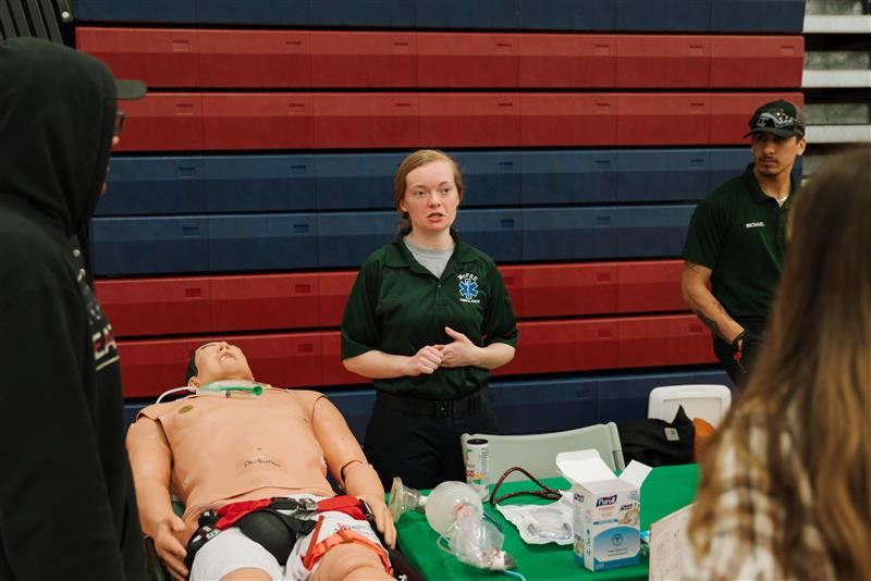 A representative demonstration at the Health Careers Expo