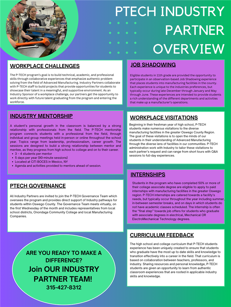 Document describing PTECH industry partner opportunities 