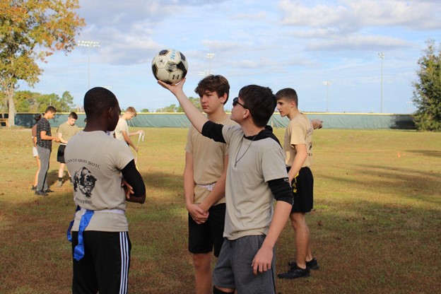 LHS JROTC practicing teamwork
