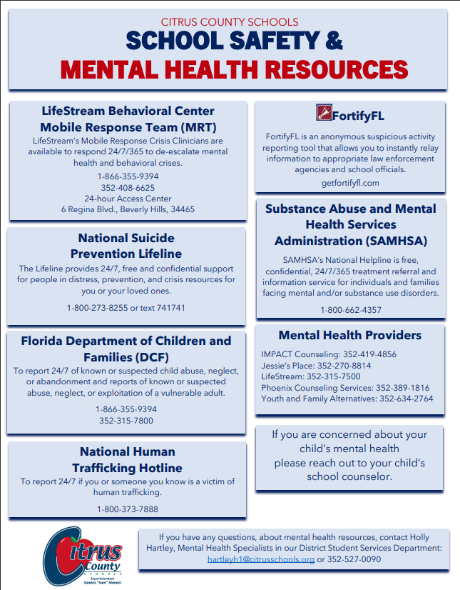 Mental Health Resource Flyer