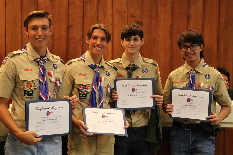 Four CRHS students become part of an elite group of Eagle Scouts.