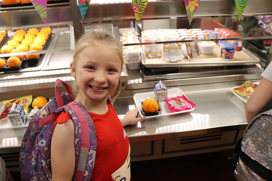 Students eating in cafeteria