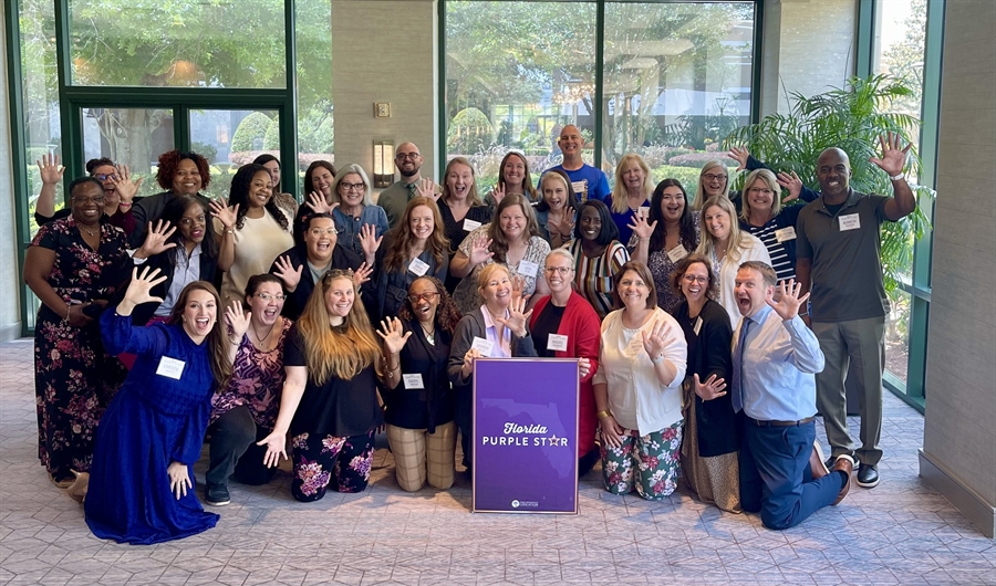 Photo of teachers who participated in FL DOE's Purple Star Teacher Leadership Program