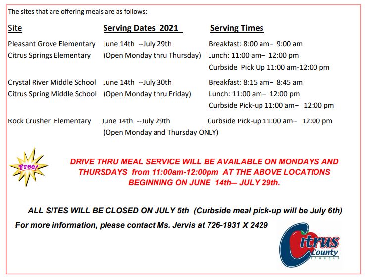 Summer dates for meals Summer dates for meals