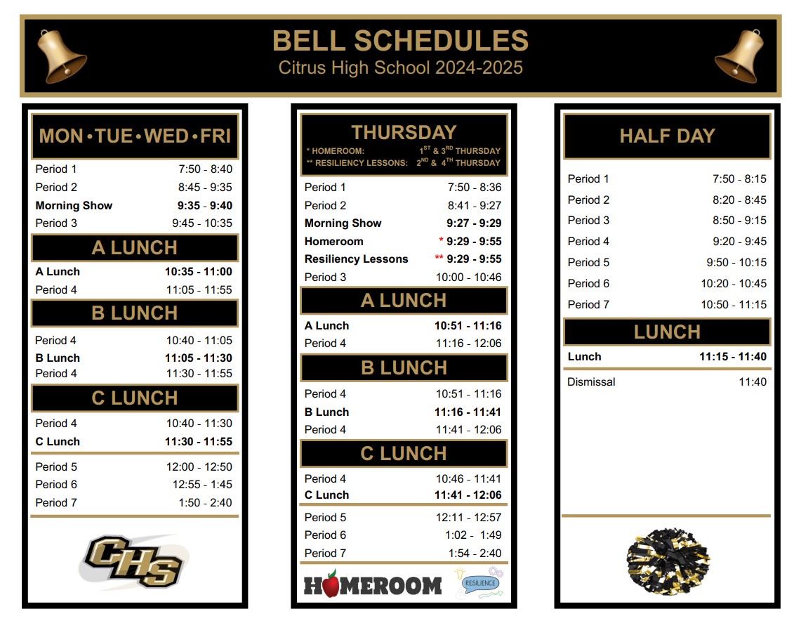 2024-2025 Bell Schedule