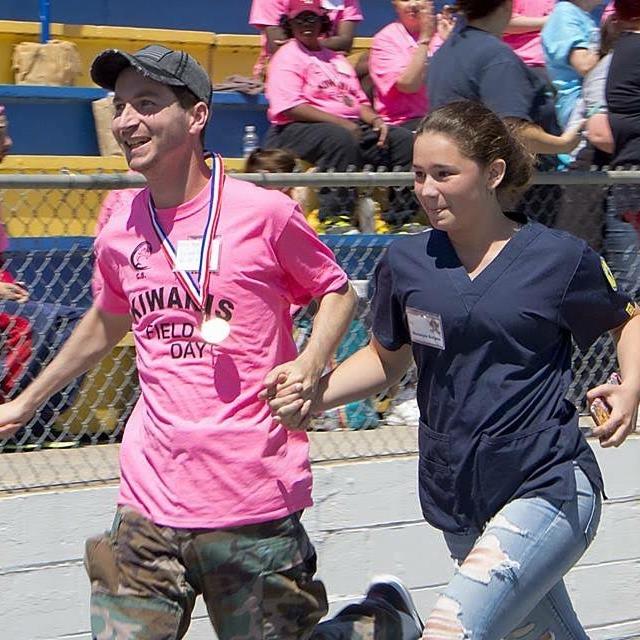 students running a race