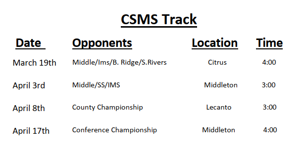 CSMS 2025 Track Schedule