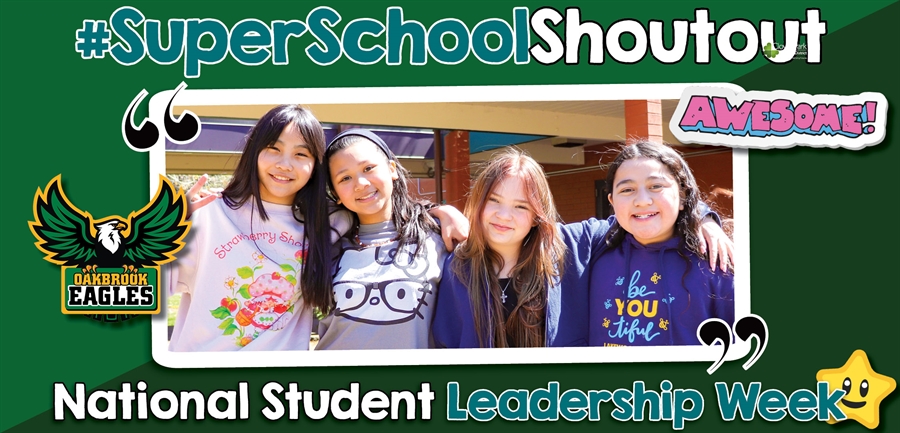 Oakbrook Elementary ASB students smiling together