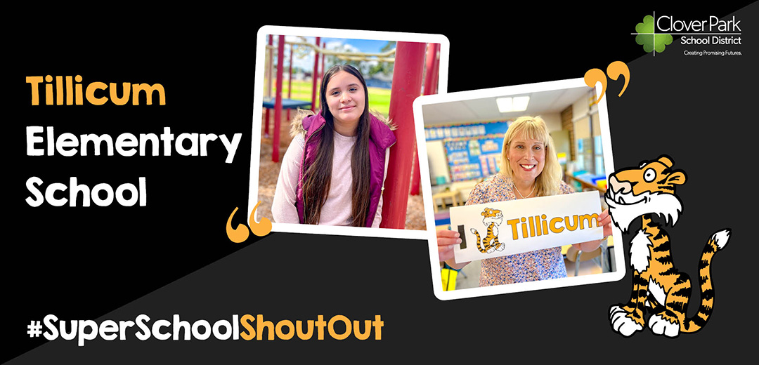 Tillicum principal and student smiling for photo Tillicum principal and student smiling for photo