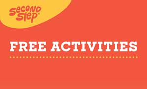 Free Activities in white lettering on orange background