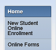 Location of the Online Forms link in the Parent menu Location of the Online Forms link in the Parent menu