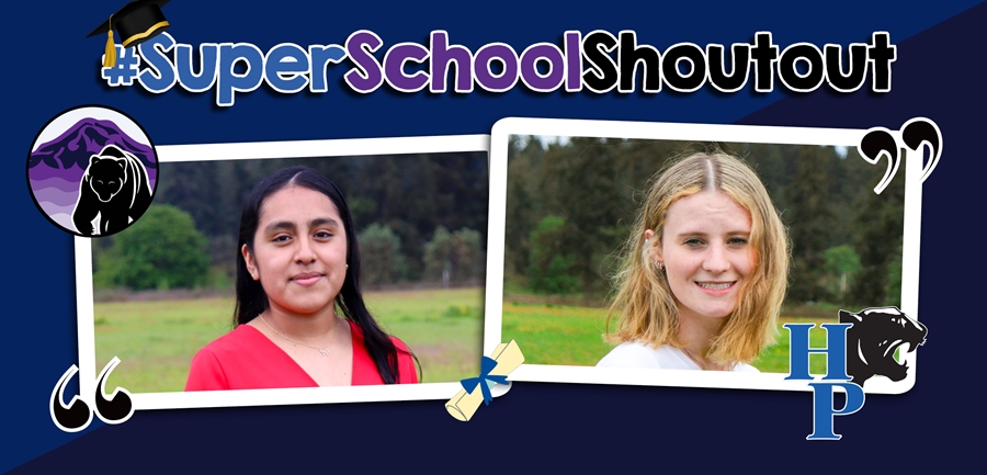 Gravelly Lake K-12 Academy (GLA) graduate Nathaly Lopez and Harrison Preparatory School (HP) graduate Alli Laska. Gravelly Lake K-12 Academy (GLA) graduate Nathaly Lopez and Harrison Preparatory School (HP) graduate Alli Laska.