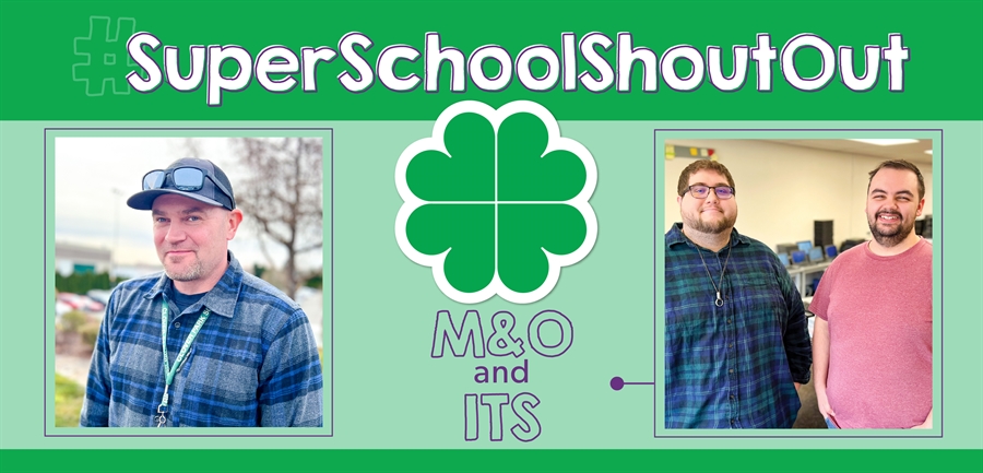 #SuperSchoolShoutout: building mechanic Tony Steltjes and Help Desk team, Steve Hornyak and Colton Berge #SuperSchoolShoutout: building mechanic Tony Steltjes and Help Desk team, Steve Hornyak and Colton Berge