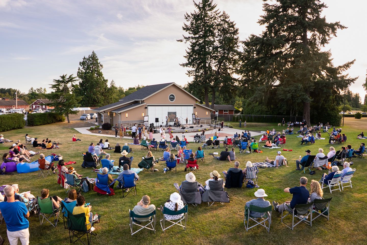People gathered for a concert at Ft. Steilacoom 