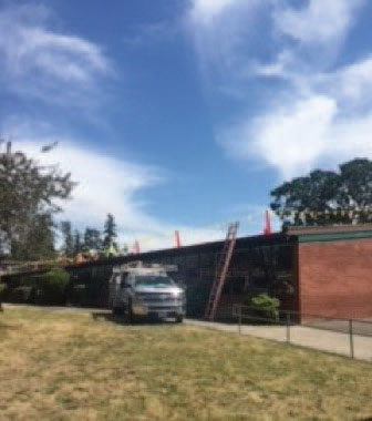 Roof replacement at Custer Elementary School has begun