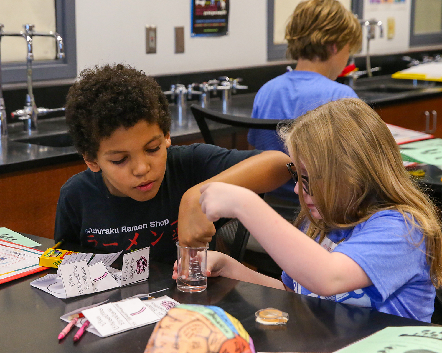 students in a science lesson